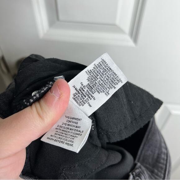 Free People Great Heights Distressed Frayed Hem Black Skinny Jeans Size 24 - Picture 7 of 7